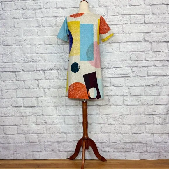 Ellie Malin x Gorman Heathered Geometric Print Jersey Mini Dress - Picture 2 of 6